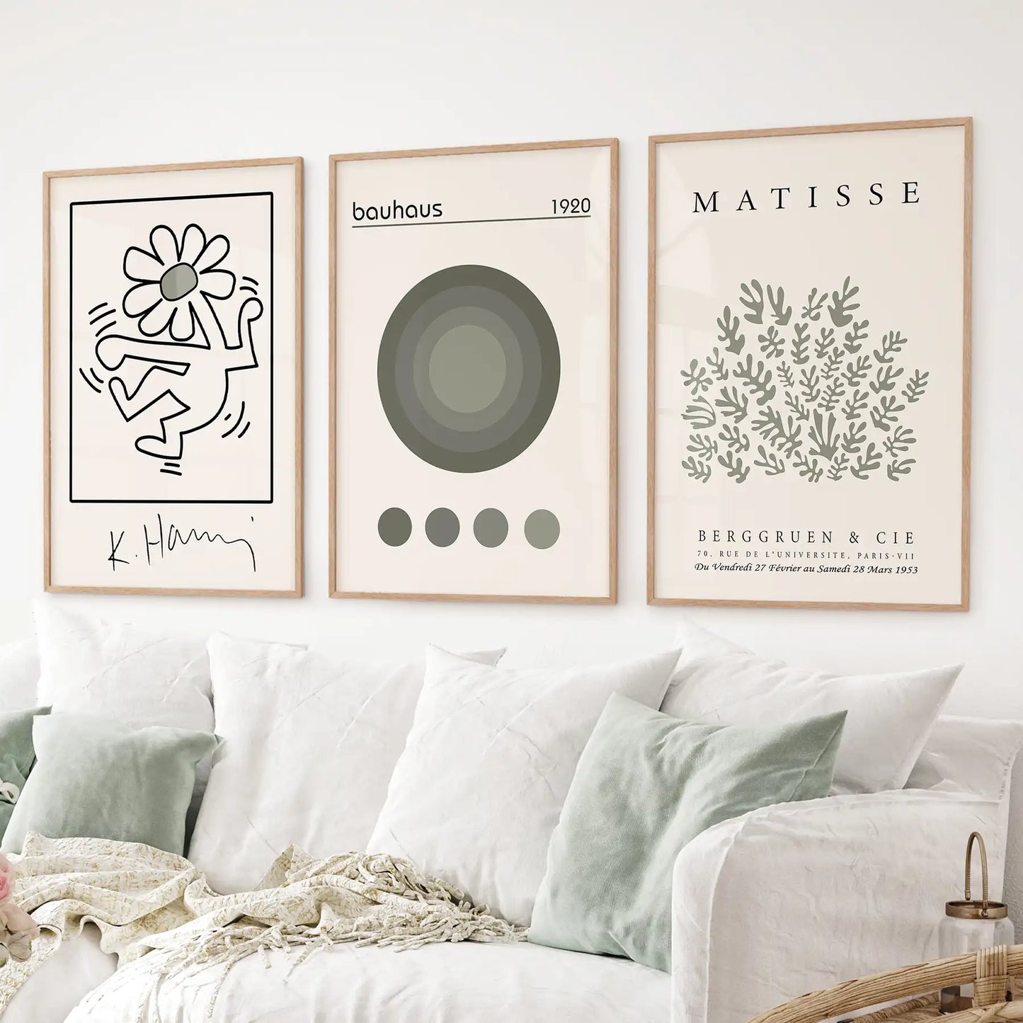 Geometric art exhibition poster. Matisse modern wall art decor. Thinwood frames for living room.