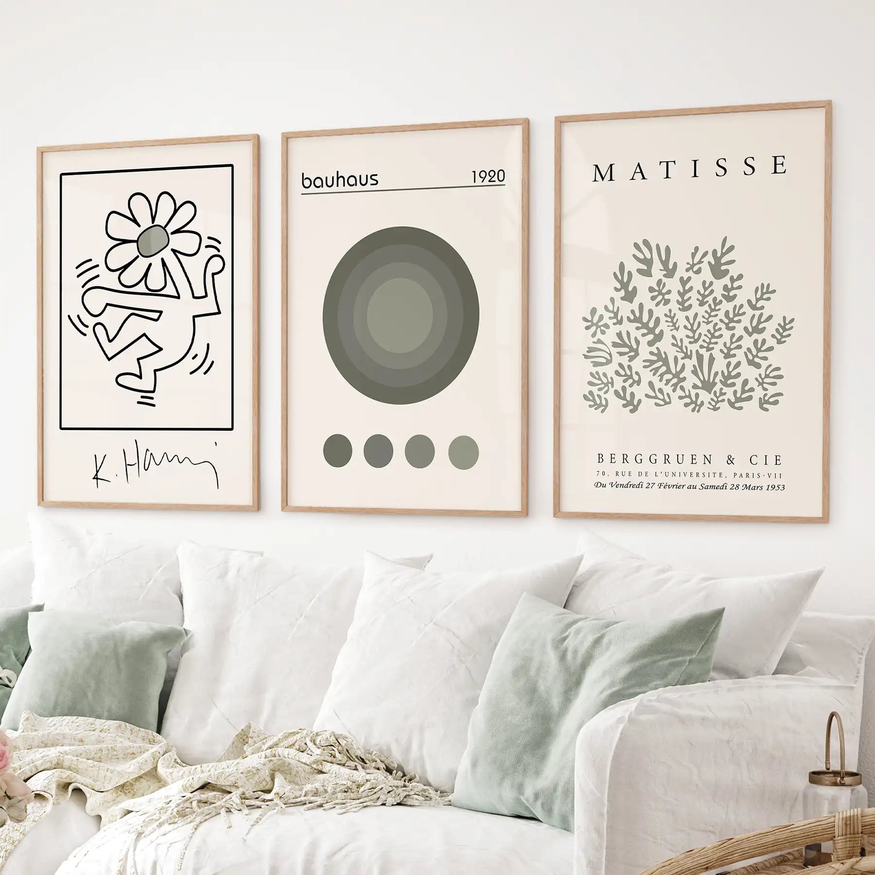 Geometric art exhibition poster. Matisse modern wall art decor. Thinwood frames for living room.
