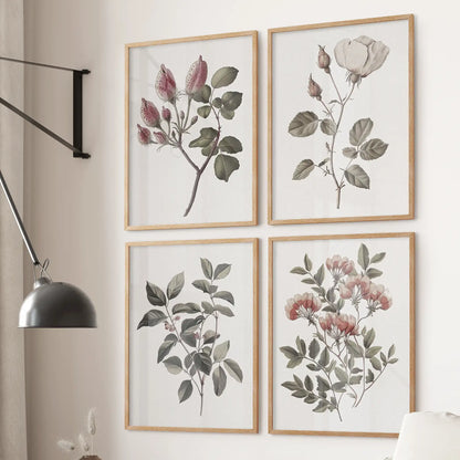 Vintage french country art decor. Trendy vintage apartment decor poster. Wood frames for bedroom.